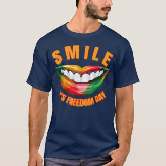Smile  It's Freedom Day, Afro Black Woman Juneteen T-Shirt