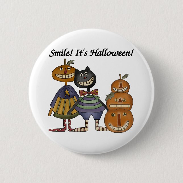 Smile It's Halloween 6 Cm Round Badge (Front)