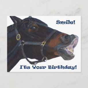 Smile!  It's Your Birthday! Horse Postcard
