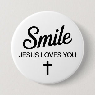 Smile Jesus Loves You 7.5 Cm Round Badge