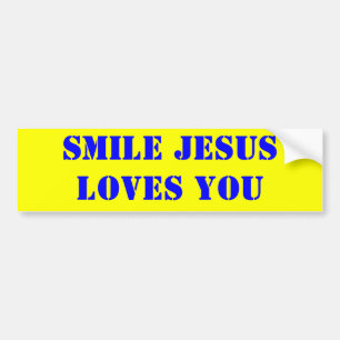 SMILE JESUS LOVES YOU BUMPER STICKER