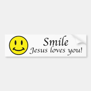 Smile, Jesus loves you bumper sticker