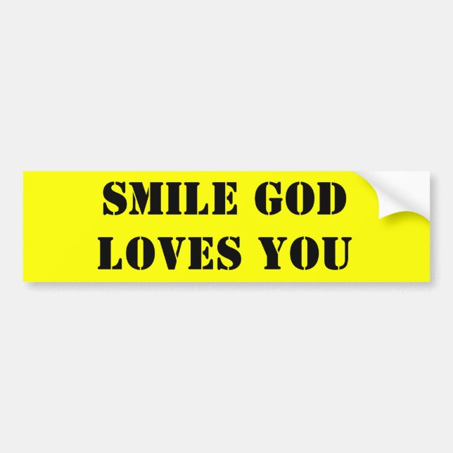SMILE JESUS LOVES YOU BUMPER STICKER (Front)