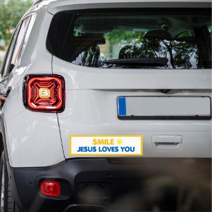 Smile – Jesus Loves You   Christian Faith Bumper Sticker