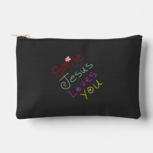 ‘Smile Jesus Loves You’ Christian Quote Accessory Pouch