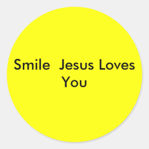 Smile Jesus Loves You Classic Round Sticker