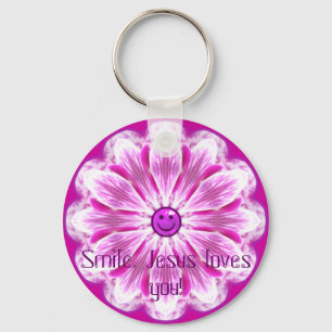 Smile, Jesus loves you! Key Ring