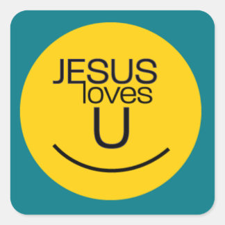 Smile...Jesus Loves You Square Sticker