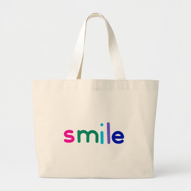 Smile Large Tote Bag (Front)