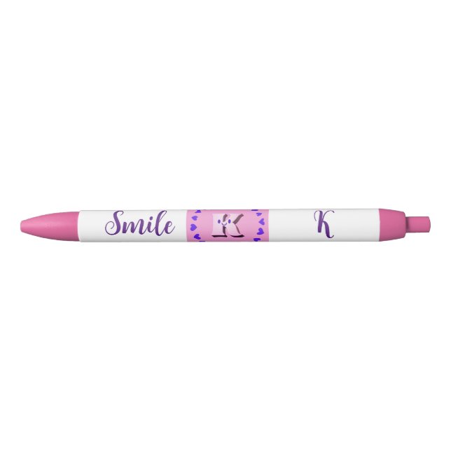 Smile Letter K With Hearts Writing Pen (Front)