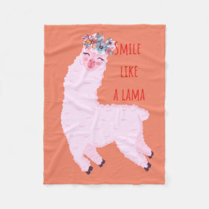 Smile like a lama fleece blanket