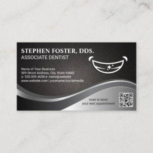 Smile Logo Dentistry QR Code Business Card