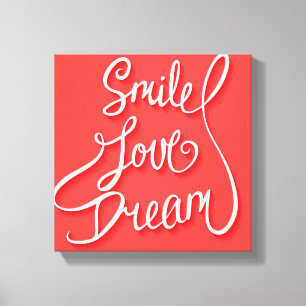 Smile Love Dream Canvas Print