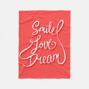 Smile Love Dream Fleece Blanket