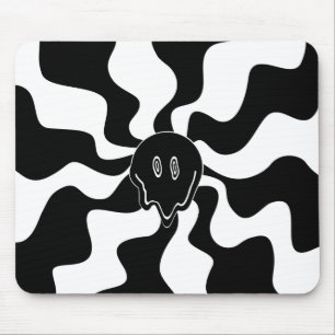Smile Melt - Black and White Mouse Mat