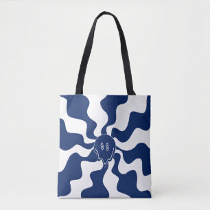 Smile Melt in Blue and White Tote Bag