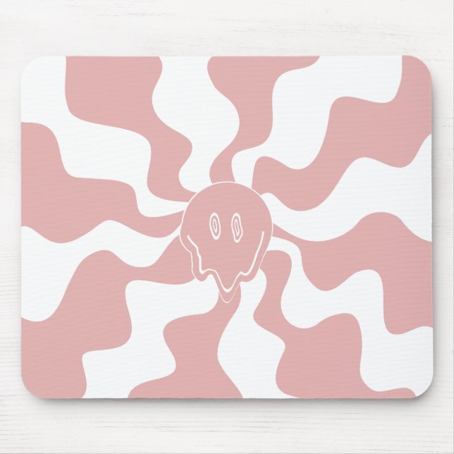 Smile Melt in Pink & White Mouse Mat (Front)