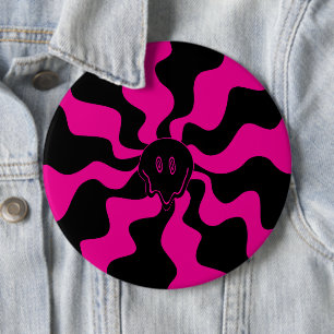 Smile Melt - Magenta and Black 6 Cm Round Badge