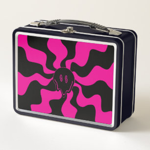 Smile Melt - Magenta and Black Metal Lunch Box