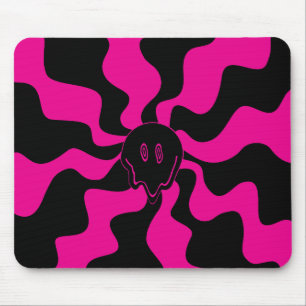 Smile Melt - Magenta and Black Mouse Mat