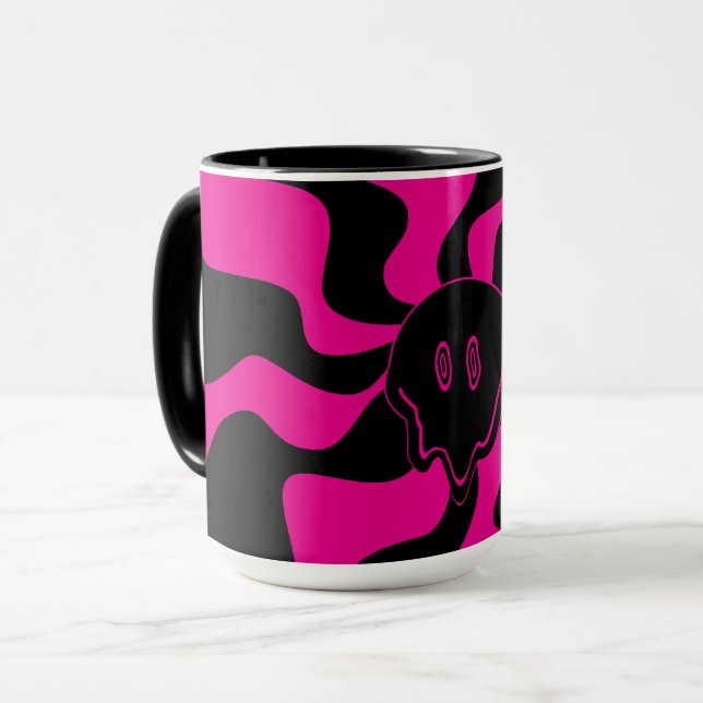 Smile Melt - Magenta and Black Mug (Front Left)