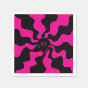 Smile Melt - Magenta and Black Napkin