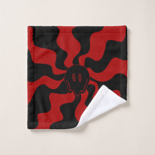 Smile Melt Retro Red and Black Bath Towel Set