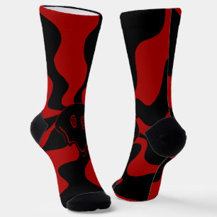 Smile Melt Retro Red and Black Socks