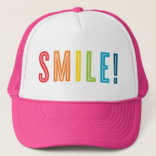 SMILE minimal bold colour type motivational quote Trucker Hat