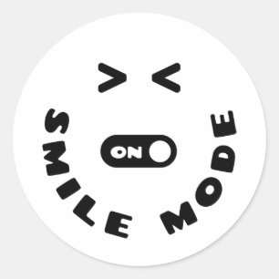 Smile Mode On Classic Round Sticker