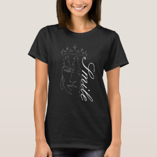 Smile modern female empowerment minimal line art T-Shirt