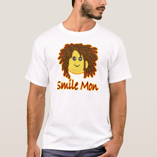 Smile Mon Fire Rasta Face T-Shirt (Front)