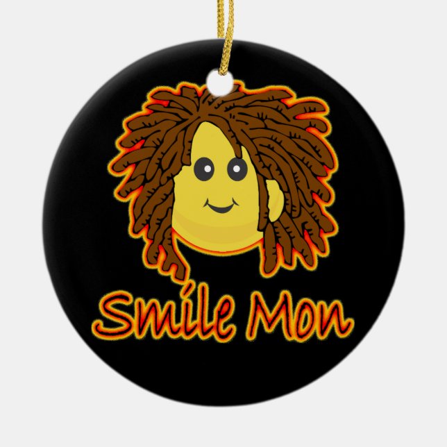 Smile Mon Fire Rasta Ornament (Front)