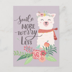 Smile More Llama Postcard