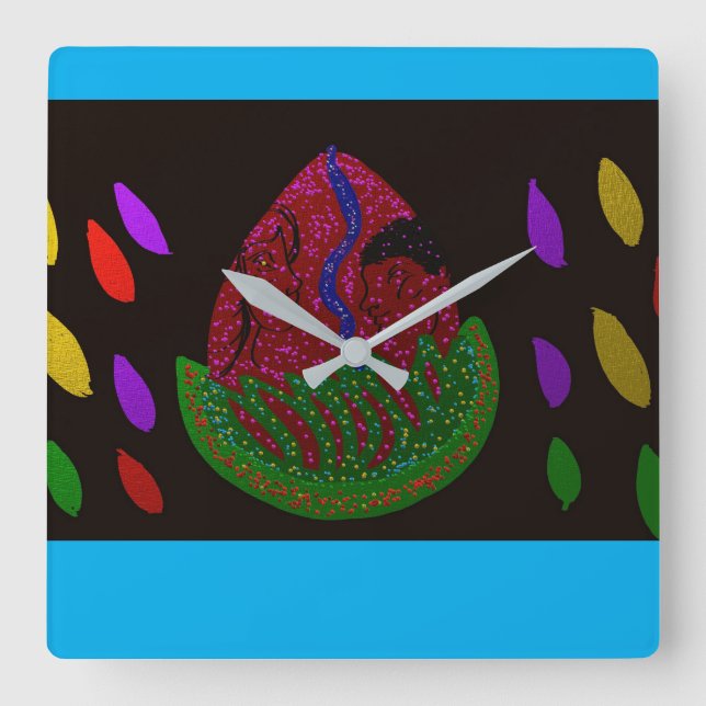 Smile More on Easter Day Square Wall Clock (Front)