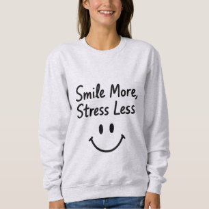 Smile More, Stress Less Doodle Design Sweatshirt