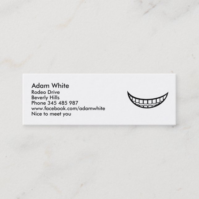 Smile mouth mini business card (Front)