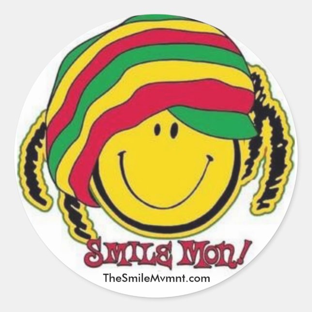 Smile Movement Rasta Face Classic Round Sticker (Front)