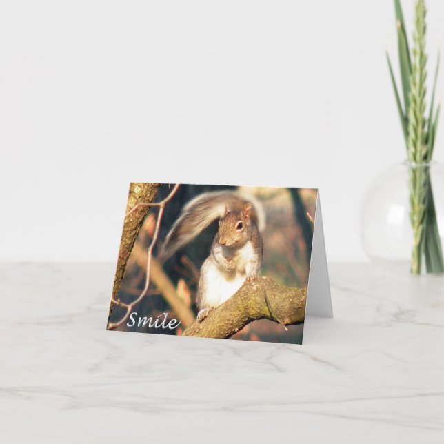 Smile Mr. Squirrel Note Card (Front)