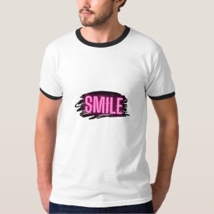 Smile Neon Text Men’s Ring T-Shirt