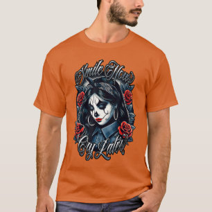 SMILE NOW CRY LATER Chicanaattoo Chicano Art Latin T-Shirt
