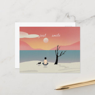 Smile on life and enjoy life postcard