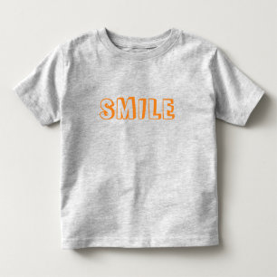 "Smile" orange letters grey Toddler T-Shirt