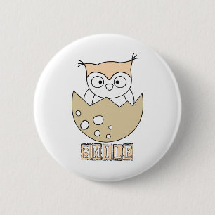 Smile, Owl 6 Cm Round Badge