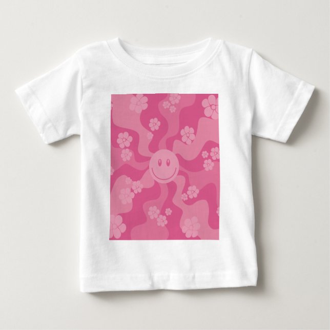 Smile - Pink Baby T-Shirt (Front)