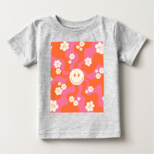 Smile - Pink, Orange and Cream Baby T-Shirt