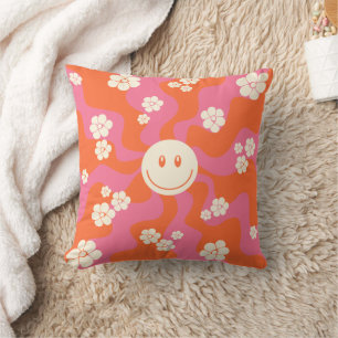 Smile - Pink, Orange and Cream Cushion