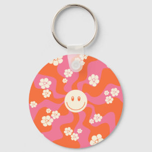 Smile - Pink, Orange and Cream Key Ring