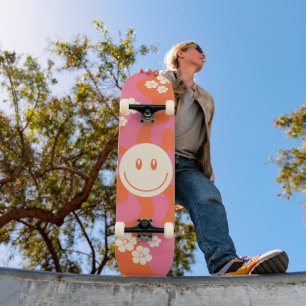 Smile - Pink, Orange and Cream Skateboard