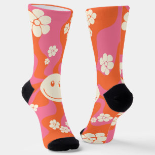 Smile - Pink, Orange and Cream Socks
